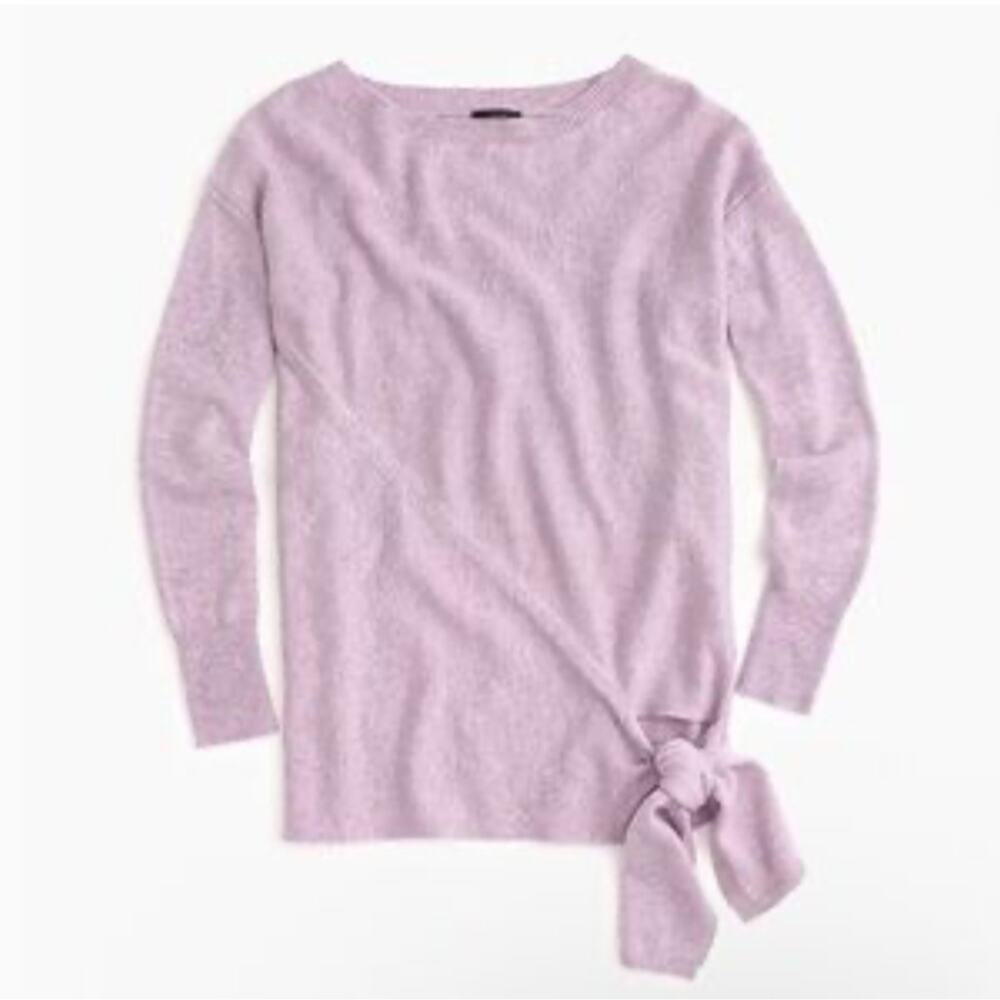 J. Crew Tie Waist Tunic Sweater XXXS Wool Blend Heathered Orchid Oversized